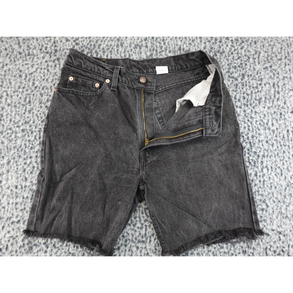 Levis Denim Shorts Womens 13 M Black Vintage Made in USA Cut Off Frayed‎ Hem